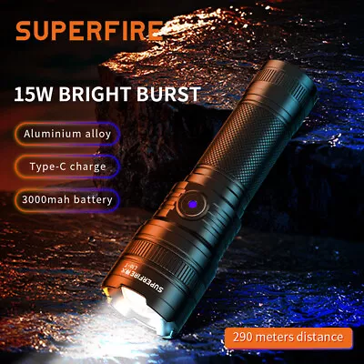 SUPERFIRE Brightest 15W Headlamp Rechargeable Type-C LED Outdoor Torch Camping • $17.91
