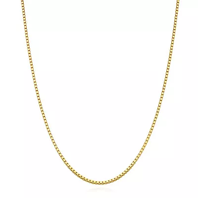 18K Yellow Gold Over Sterling Silver 1.2mm Box Chain Necklace 16 -24  • $46.76