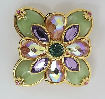 Joan Rivers Maltese Cross Brooch Pin Green Purple Orange Pink • $44.99