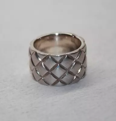 Michael Dawkins Sterling Silver Quilted Pattern Band Ring Sz 5.75 [034GRA] • $54.99