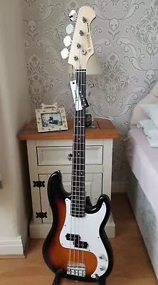 New Full Size Donner P Style Electric Bass Guitar With Gig Bag • £69