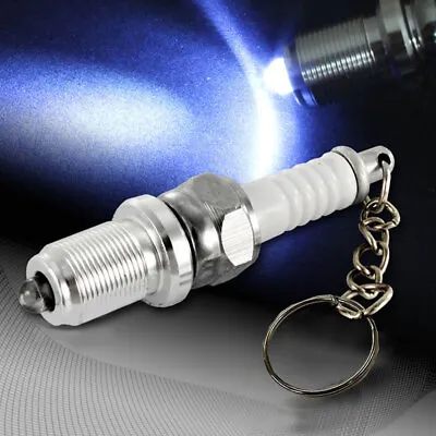 Metal Fashion Men LED Key Chain Spark Plug Keyfob Keychais  Car Keyring Key Ring • $6.59