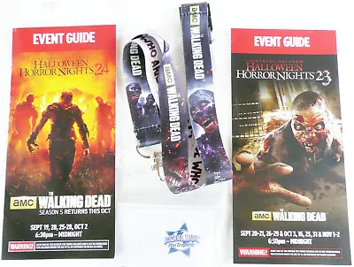 2013 Halloween Horror Night Lanyard 2 Event Guides Walking Dead Universal #23 24 • $19.95