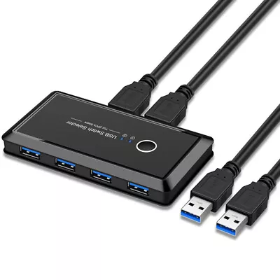 USB 3.0 Switch Splitter 2 PC To Share 4 Devices For Keyboard Mouse Printer HUB • $27.89