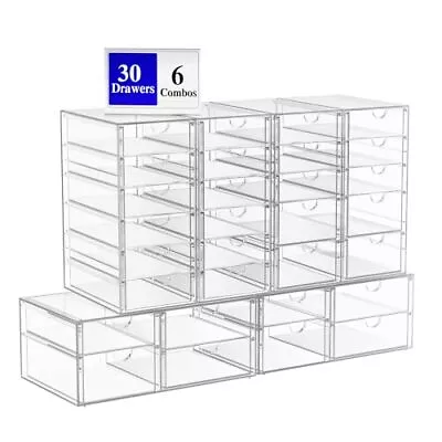 Makeup Organizer 30 Drawers Acrylic Clear Drawer Organizer Clear 30 PACK • $66.06