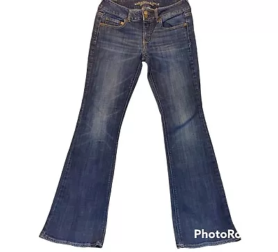 £17.17 • Buy American Eagle Womens Size 6 Low Rise Artist Stretch Blue Jeans 27  Inseam