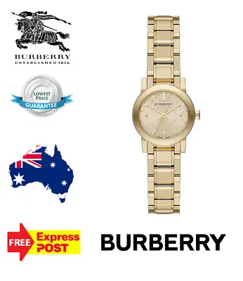 New Burberry 'the City' Bu9227 Gold Check Womens Quartz Watch • $329.99