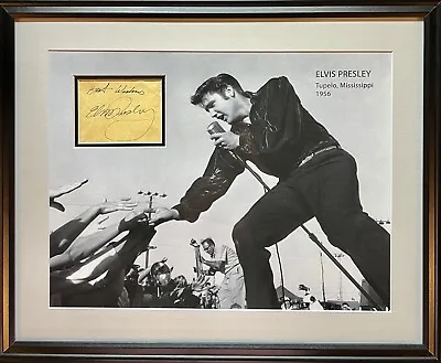 Authenticated Elvis Presley Signature With Professional Custom Mat. • $7499