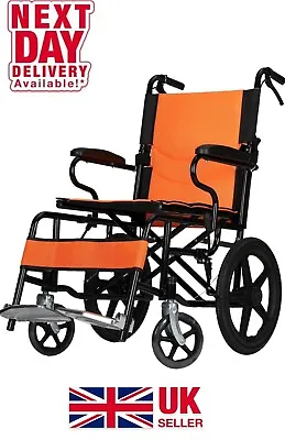 18” Ultra Lightweight 10kg Folding ALUMINIUM Wheelchair Portable Mobility Chair • £139.99
