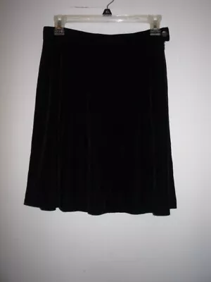 J. Crew Black Velvet Skirt- Sz 8---skirt Is A Line-polyester • $6.49