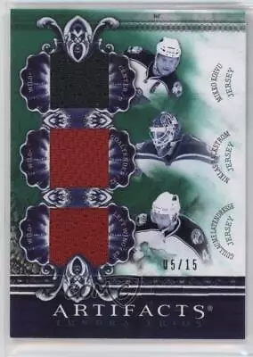 2010-11 Artifacts Tundra Trios Jerseys Emerald /15 Mikko Koivu Niklas Backstrom • $33.89