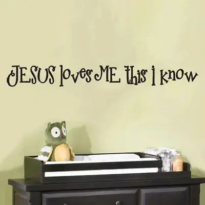 Wall Vinyl Sticker Bible Quote Lord Jesus Loves Me This I Know Christian Mural • £16.40