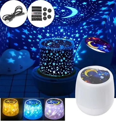 Rotating Led Light Projector Kids Baby Mood Lamp Night Xmas Gift Star Moon Sky • £11.99