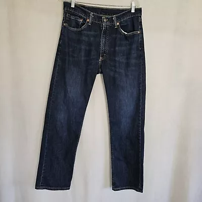 Levi's 505 Stretch Regular Fit Straight Jeans Men 34x30 Blue • $10.50