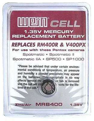 Wein Cell PX400 Non-Mercury Battery 1.35V Pentax Spotmatic SP500 SP1000 UK Stock • £10.99