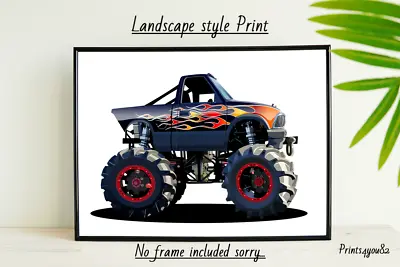 Monster Truck A4 Print Poster Picture Unframed Wall Art Home Decor Gift New • $5.04