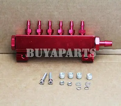 $22.99 • Buy Red Aluminum Turbo Wastegate Boost Vacuum Intake Manifold 6 Ports 1/8 NPT