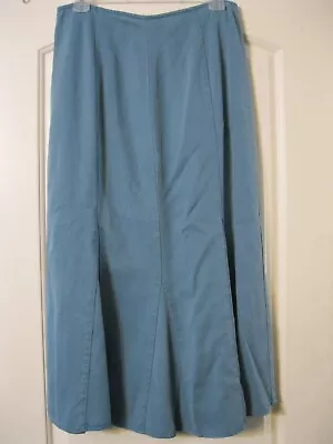 J Jill 10 Petite Gored Maxi Skirt Blue Twill Fitted Waist • $7.50