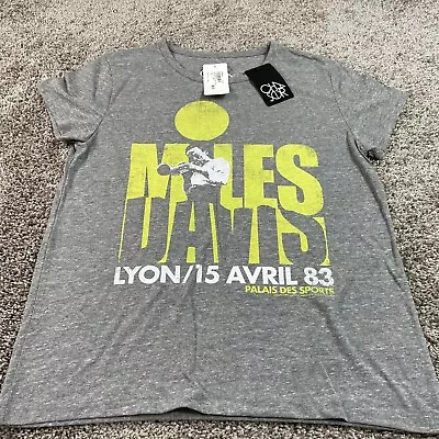 Miles Davis Womens T-Shirt Large Grey Lyon/15 Avril 83 NWT! • £8.67