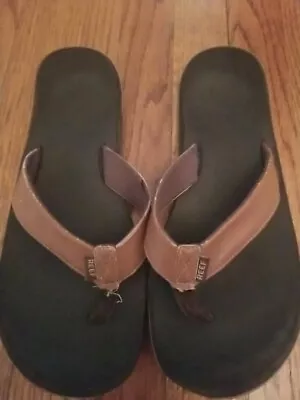 Men's Reef Twinpin Brown Flip Flops Size 11 • $22.99