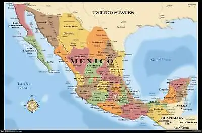 Map - Mexico Poster • $22.99