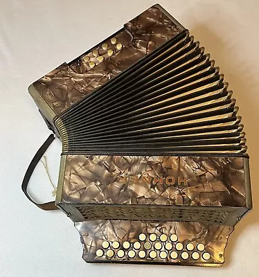 Vintage 40s Hohner Club II 25 Button Accordion • $399.99