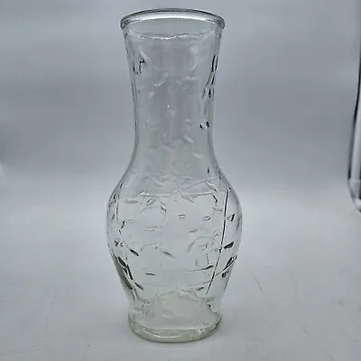 Vtg Good Seasons Oil & Vinegar Dressing Glass Bottle Embossed Leaf & Stem Design • $13.79