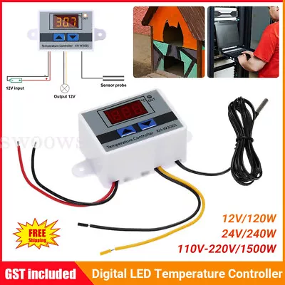 Digital LED Temperature Controller Thermostat Control Switch W/ Waterproof Probe • $11.85