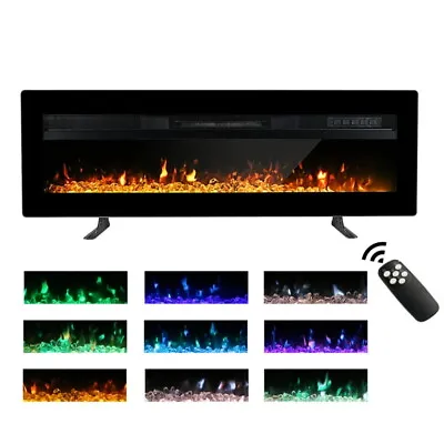 40 In Electric Fire LED Flame In-wall Insert/Standing Fireplace Remote Wall Hung • £159.99