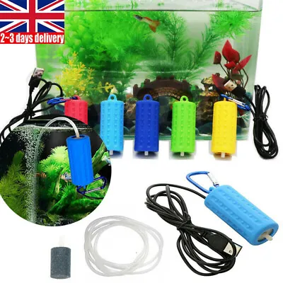 £7.59 • Buy USB Oxygen Air Aquarium Pump Mini Aerator Fish Tank Silent Energy Saving Tools