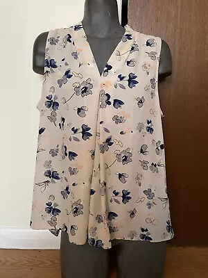 Vince Camuto Blouse Women's Size Medium Floral Print Sleeveless Pullover Top • $14.99