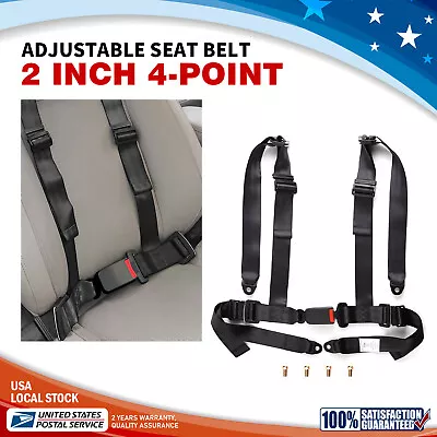 2'' 4 Point Racing Safety Harness Ultra Adjustable Seat Belt Black Durable NEW • $31.69