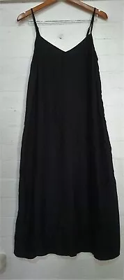 $19.50 • Buy ASOS Design Maternity Label Womens Black Long Relaxed Shift Slip Dress UK 10 38