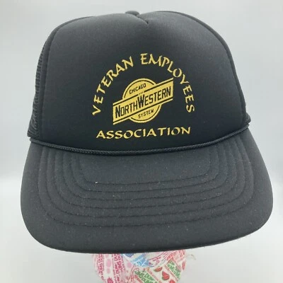 $15 • Buy Northwestern Chicago System Vintage Snapback Hat Railroad Train Cap Black Rope