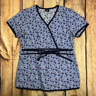 Barco Uniform Top Women Size Small Floral Medical Scrub Top #RN 50681 • $9.99