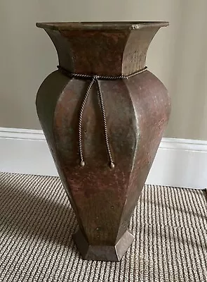 Large Vintage Brass Vase With Cord Details • $10