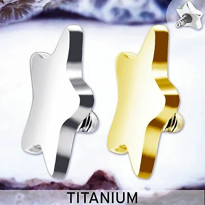 £8.34 • Buy STAR TITANIUM Dermal Anchor Top Piercing Micro Dermal Tops Head Surface Gold 14g
