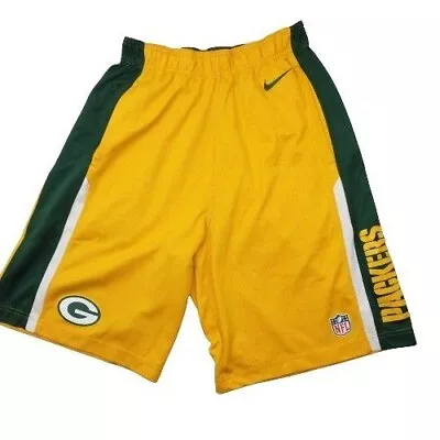 Nike Green Bay Packers Shorts Mens Small Yellow Green Basketball Athletic Gym • $27.97