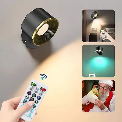 Magnetic Wireless RGB LED Wall Sconces Light Cordless Rechargeable Reading Lamp • $14.89