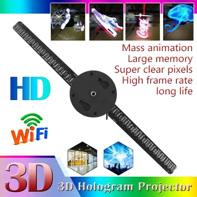 42cm 3D Holographic Projector 224 LED WIFI & PC Hologram Lamp Advertising Player • $53.99