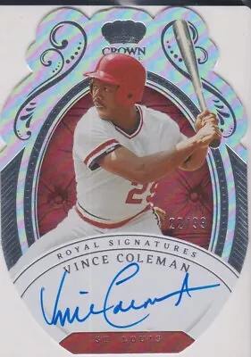 2023 Panini Crown Royale *vince Coleman  Autograph  #d/99 • $11.99