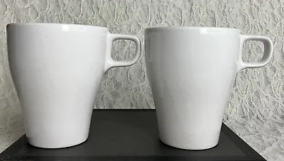 Ikea Fargrik Stackable Tapered Coffee Tea Mugs Cups Set Of 2 White 198 94 VGUC • £2.10