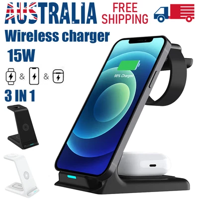 $10.25 • Buy 3 In 1 Wireless Charger Dock Charging Station For Apple Watch IPhone 13 12 11 XS