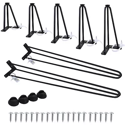 4 X Hairpin Legs Base Support Set For Furniture Bench Chair Table Metal Steel • £24.99