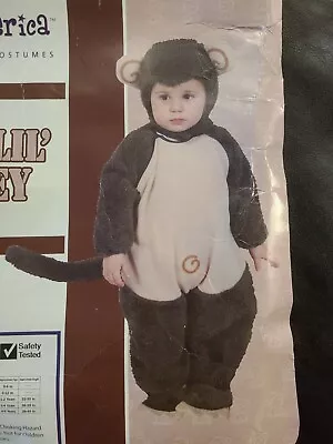 Toddler Monkey Halloween Costume - Monkey Babies By Dress Up America 2T 1-2 Yrs • $16.90