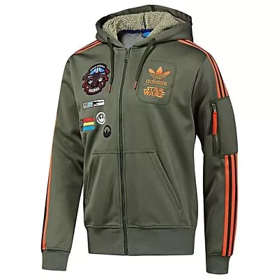 Adidas Originals Star Wars Rebel Xwing Military Green Hoodie Track Top Jacket • $107.80