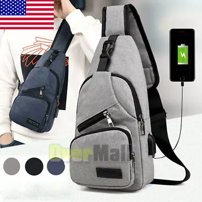 Mens Sling Bag Cross Body Handbag Chest Bag Shoulder Pack Sports Travel Backpack • $11.85