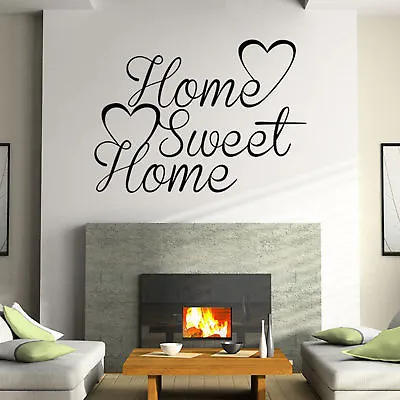 Home Sweet Home Heart Family Quote Wall Stickers Art Room Removable Decals DIY • £4.99