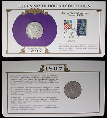 1897-O Morgan Silver Dollar $1 ~ VF/XF Details ~ Coin & Stamp Set In Display • $20.50