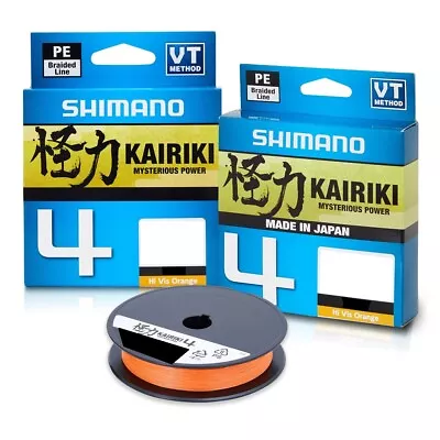 1 X 150m Spool Of Shimano Kairiki 4 Braided Fishing Line - Hi Vis Orange Braid • $24.95